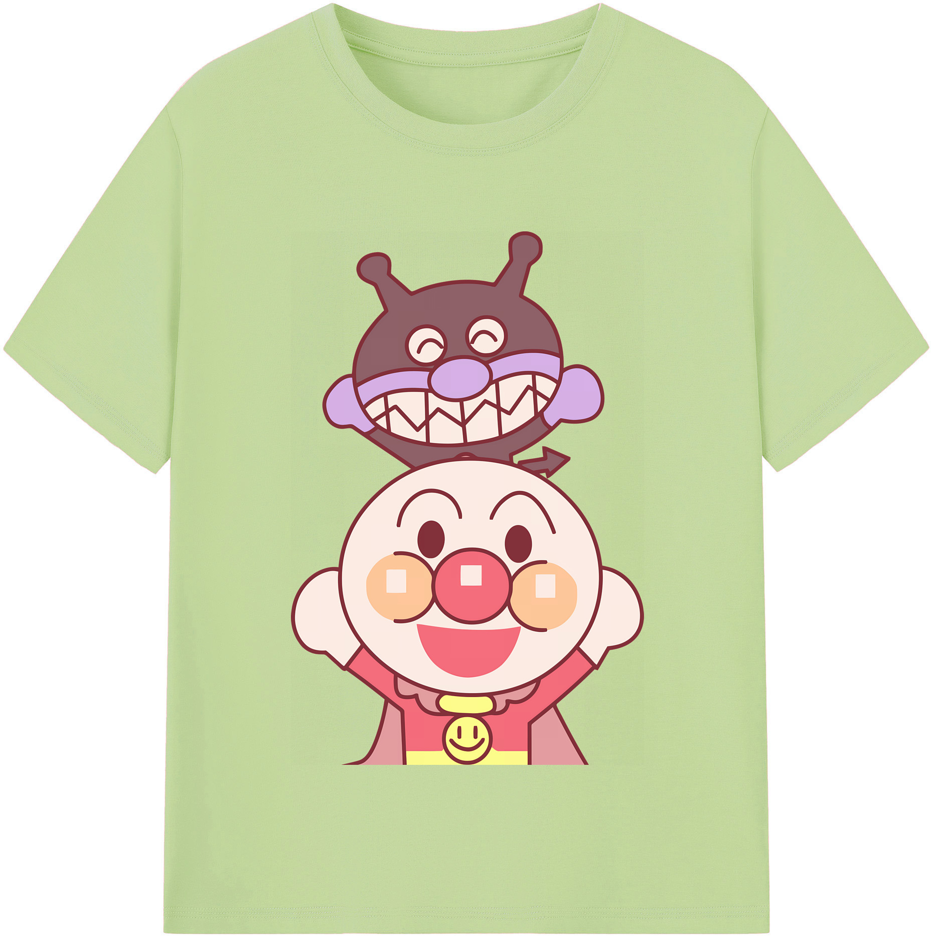 （画像用） アンパンマン Anpanman 綿100％半袖Tシャツ（フロントプリント）